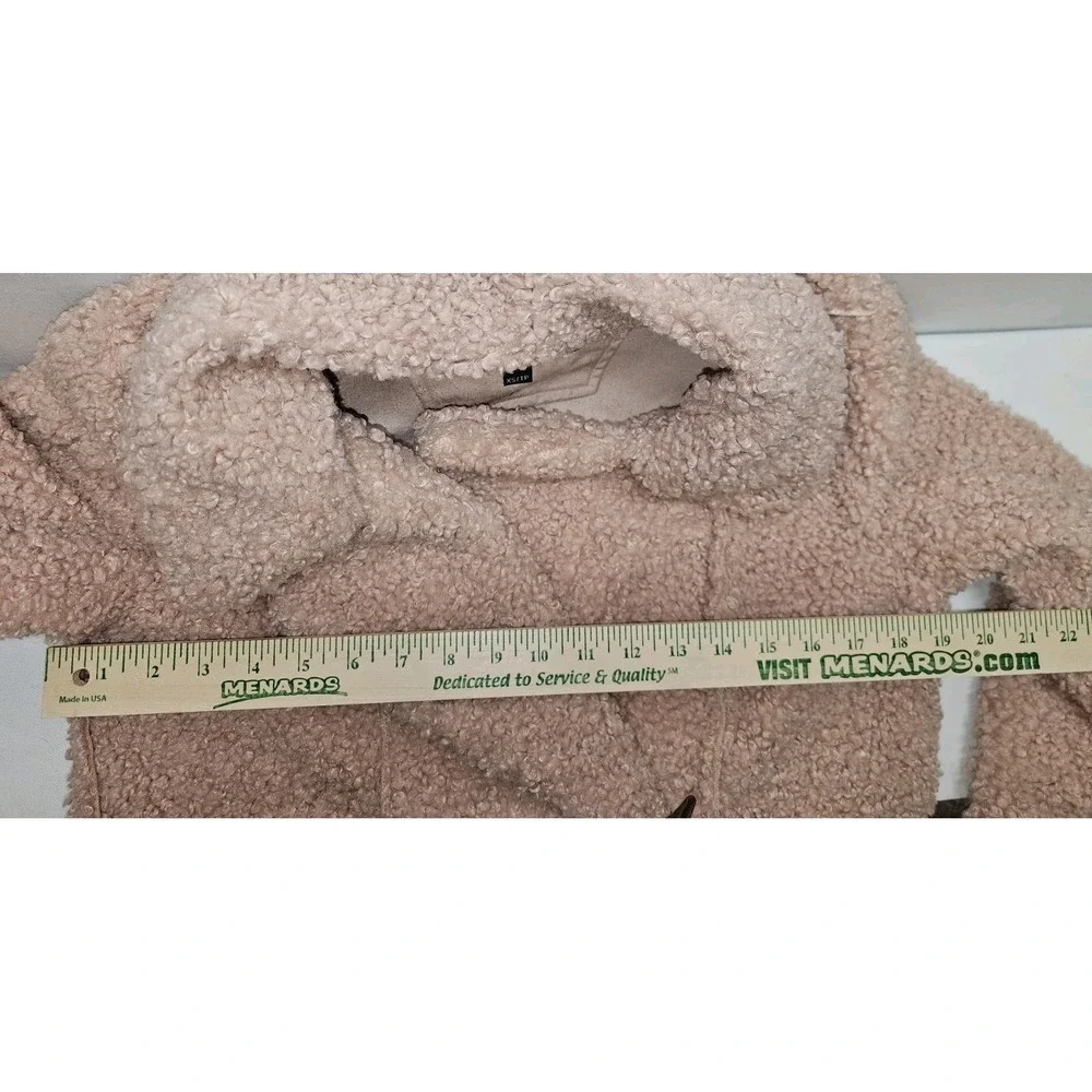 Kenneth Cole Women's XS Pink Sherpa Textured Peacoat Feminine Barbiecore Y2K